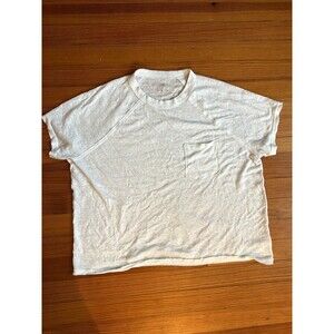 Aerie Sheer White Oversized T Shirt with Pocket Square Womens Small
